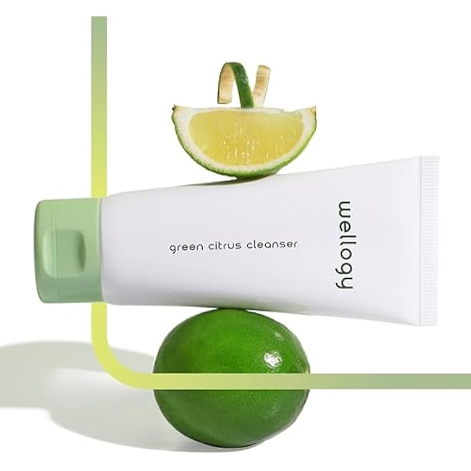 Wellogy KOREAN DAILY FOAMING FACIAL WASH WITH SALICYLIC ACID, VITAMIN C, AND GREEN CITRUS FOR DRY TO NORMAL, SENSITIVE SKIN, VEGAN | GENTLE FACE CLEANSER, ACNE TREATMENT, LIGHTWEIGHT FORMULA | 100ML - Image 1